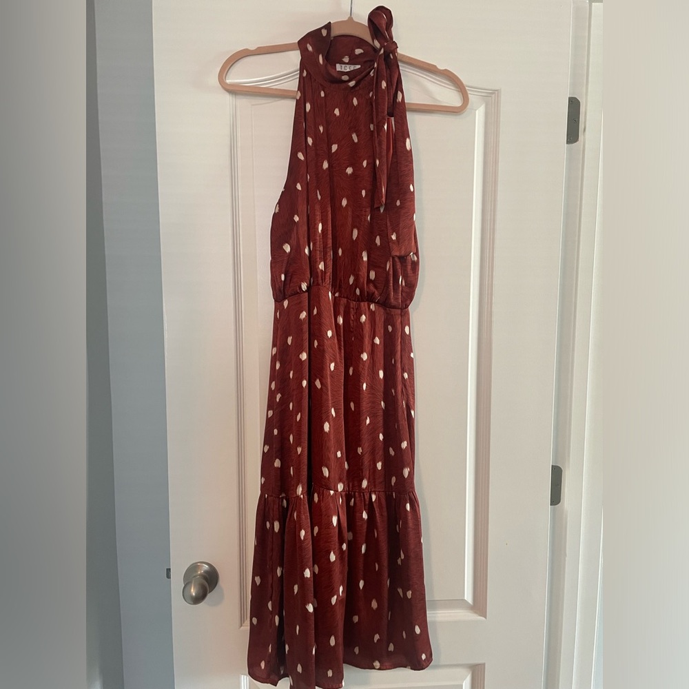 High Neck Polka Dot Dresss